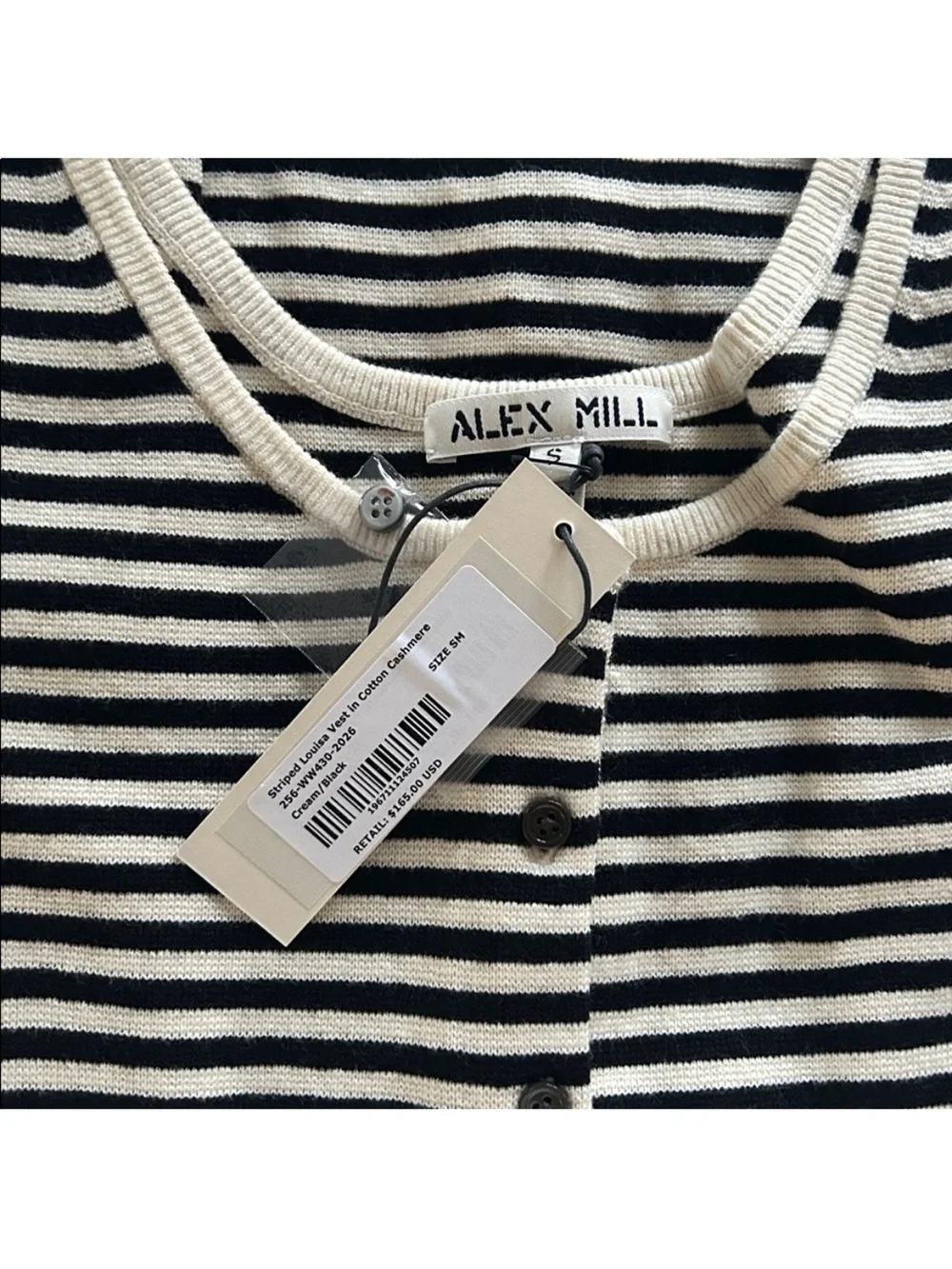 NWT • Alex Mill Louisa Striped Vest in Cotton Cashmere - Picture 5 of 6